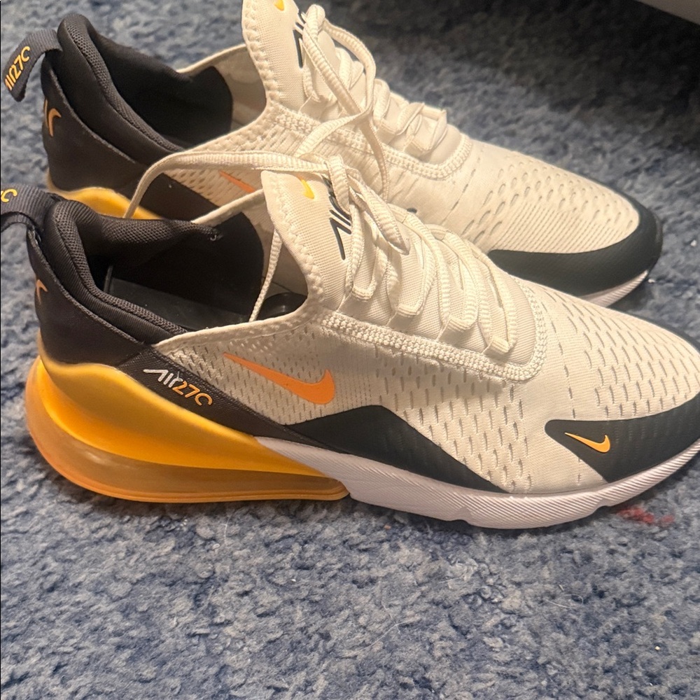 Nike Air Max 270 White and Yellow Men's Sneakers Size 11 GREAT CONDITION